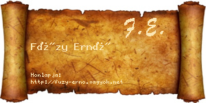 Füzy Ernő névjegykártya